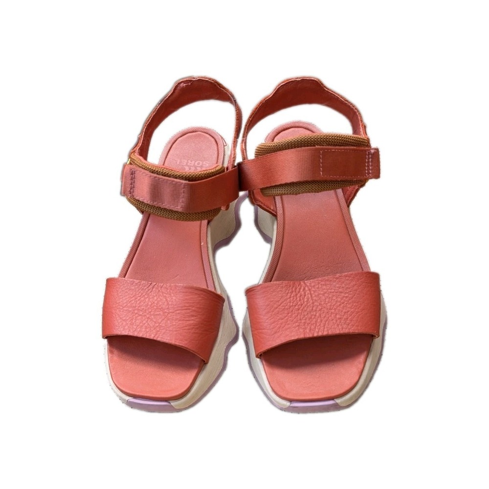 Sorel Kinetic Impact Y-Strap High Sandals Coral Size 6 EUC